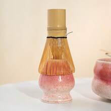 4 件套经典日本窑烧陶瓷抹茶茶具，包括带唇的抹茶碗、搅拌器、勺子，白色礼盒装，宋代茶道风格 - 淺粉色 - 查看 3