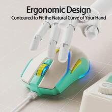 HP Chuột chơi game lập trình macro G360, vẻ ngoài phối màu, cấu hình nút bên có thể lập trình, viền bên bằng cao su chống trượt, giao diện USB cắm và chạy, lựa chọn hàng đầu cho người chơi thể thao điện tử, màu trắng và xám - tro trắng - Xem 6