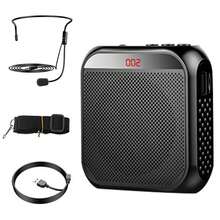 Rechargeable Voice Amplifier - 2200mAh Portable PA System With Headset Mic For Teachers & Presenters Christmas Gifts - Black - View 11