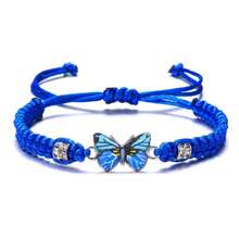 1Pc Butterfly Hand Woven Bracelet, Couple Friendship Bracelet, Gift Party - 藍色 - 查看 4