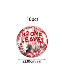 30pcs Halloween Bloody Rave Party Table Runner Set Tableware Set:Includes 10 Halloween Napkins, 10 9-Inch Plates And 10 7-Inch Plates For Halloween Zombie Skeleton Bloody Party Table Decorations - Halloween Party Decorations