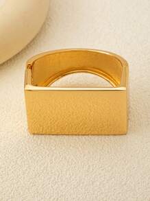 1 pieza Brazalete de metal con diseño geométrico de diseño básico sobredimensionado, conjunto de brazaletes de mujer con diseño minimalista de gota de agua con cierre de bisagra, joyería de moda para uso diario, citas, fiestas.