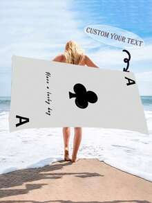 SEPTEVAGUS 1pc Custom Beach Towel With Text & Names - Personalized Beach Towel Extra Large Quick-Dry Absorbent Pool/Beach Towel For Summer Vacations,For Boys Girls Women Men - Black - View 13