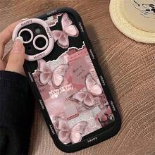 1个彩色星星字母图案硅胶保护套，带腕带，适合青少年，兼容 17/17 Air/17 Pro Max/17 Pro/16/7/8/11/12/13/14/15/X/XR/Xs/Plus/Pro/Pro Max/SE2/16E - 黑色 - 查看 4