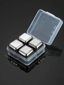 Customized 304 Stainless Steel Reusable Ice Cubes For Fast Cooling Wine And Whiskey, Bar Cocktail Whiskey Beer Beverage Ice Stones Gift Set. Engraved Whiskey Stone Set, Gifts For Him, Home Bar Supplies, Drink Stones, Gifts For Drinkers, Christmas Gifts For Him, Gift For Father,Wedding Essentials - Silver - View 19