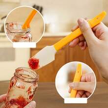 1 raspador de silicona, espátula multifuncional para untar crema para hornear, cuchara raspadora, raspador suave, espátula multiusos para mermelada. - Amarillo - Ver 3