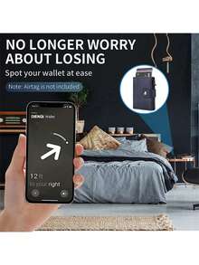 RFID Pop-Up Credit Card Holder Men's Wallet, Bifold Front Pocket Card Case Short Wallet, Travel Wallet, Compatible With Apple Airtag Tracker, Airtag Card Holder Wallet, Gift For Men - Blue - View 4