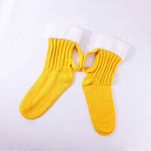 Bright Yellow Beer Socks - Mid-Calf Warm Design With Loop, Fun Party Outfit, Funny Creative Socks, Holiday Accessories