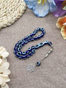 1 件 33 件蓝色邪眼串珠手链，适合男士日常佩戴，中东穆斯林念珠 - 藍色 - 查看 4