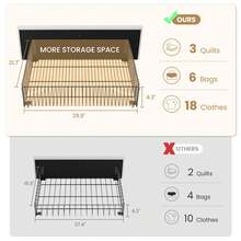 SHA CERLIN Full/Queen/King Size Platform Bed Frame With 4 Storage Drawers, Vertical Channel Tufted Adjustable Headboard, Velvet Upholstered, Wooden Slats Support, No Box Spring Needed, Easy Assembly, White - 白色 - 查看 6