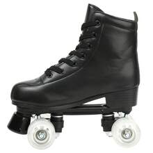 Gets Women's Roller Skates, Men's Roller Skates, Double Rows Of Roller Skates (Suitable For Beginners), Professional Indoor And Outdoor Roller Skates, Roller Skating Enthusiasts, With Shoe Bag, Holiday Gifts - 黑色閃光輪 - 查看 3