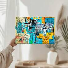 Basquiat Wall Art Jazz Wrapped Framed Canvas Wall Art, Vintage Prints Poster, A Collage Of Many Different Images Of People, Birthday Party Decor, Decorative Wall Art For Living Room Bedroom Office, Hanging Hardware Included - Framed, Horizontal - 包裹式框架 - 查看 6