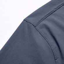 Men's Shirt With Multiple Pockets, Quick-Drying And Breathable, Suitable For Outdoor Hiking And Mountaineering; Simple Solid-Color Men's Shirts, Suitable For Spring, Summer, And Autumn Wear. - 霧霾藍 - 查看 4