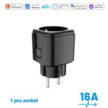 Prises intelligentes, Prises WiFi intelligentes Tuya, Prise 16A, Prise standard européenne, Contrôle à distance via l'application, Contrôle vocal via Alexa et Home, Avec fonction de minuterie, Surveillance de la consommation électrique, Compatible avec les smartphones