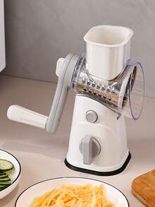 1 多功能蔬菜切片机，手摇滚筒切片机，三合一切片机，立式蔬菜切片机，奶酪切片机，厨房小工具 - 白灰色 - 查看 2