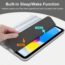 Simple Blue And White Stripes Pattern Tablet Protective Case,Compatible With Apple IPad 9.7/10.2/10.5/10.9/12.9/Pro/Mini,10th/11th Gen, Air 11inch, Compatible With Samsung Galaxy Tab S6 Lite 10.4 Inch,Soft Anti-Fall Protection,Smart Stand/Automatic Wake Up/Sleep - iPad 保護殼 條紋 - 查看 4