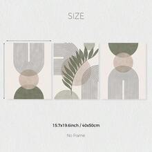 桃绿色波西米亚植物墙面艺术印刷品（三件套）、鼠尾草绿色中世纪印刷品、鼠尾草绿色帆布海报、自然简约墙面装饰、春季装饰、客厅、卧室、咖啡厅、酒吧、办公室、走廊、家居和房间装饰艺术品（无框） - 橄欖綠 - 查看 13