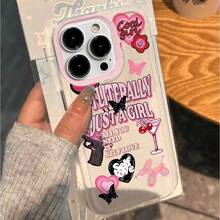 Funda para teléfono con diseño de dibujos animados, bordes rectos, color negro, resistente a caídas, compatible con phone 11, 12, 13, 14, 15 y 16 - Transparente 3 - Ver 2