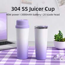 650ml Large Capacity Wireless Portable Electric Juicer, Hot And Cold Multi-Function, 20-Blade Powerful Ice Crusher, USB Rechargeable Double Cup, Long Term Heat Preservation - Multicolor - View 12