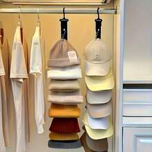 1pc Bedroom/Office Tie Organizer Rack With 8 Clips, Holds Up To 16 Hats, Hat Storage Hanging Hook Rack - View 7
