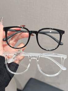 1/2/3 Pairs Women's Plastic Round Lightweight Eyeglasses Frames, Classic Casual Minimalist Style, Elegant Modern Simplistic Lightweight Glasses, Rubber Coated Temples, Autumn/Winter Christmas Accessory - Multicolor - View 6