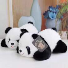 可爱大熊猫毛绒填充动物玩偶，柔软熊猫装饰小雕像，适合客厅、沙发、生日礼物