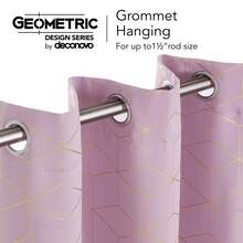 2 Pcs Blackout Curtains For Bedroom & Living Room - Diamond Foil Print, Grommet Top, Thermal Insulated & Room Darkening (Blocks Sun, Saves Energy) - 淺粉色 - 查看 5
