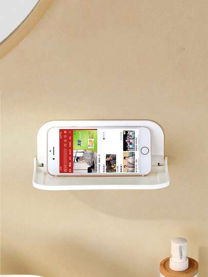 رف تخزين قابل للطي متعدد الوظائف، منظم للهاتف والملابس والحمام مثبت على الحائط، بدون الحاجة إلى ثقب