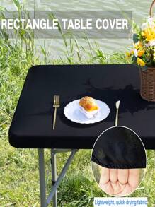 1 Piece Rectangular Tablecloth Cover +5pcs Polyester Dining Chair Cover/PU Chair Cover Set, High Stretch Polyester Spandex Material Tablecloth, Four Seasons Available Tablecloth Cover/Stool Cover, Suitable For Indoor, Outdoor, Picnic And Camping, Suitable For Decorating All Festivals And Important Occasions