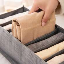 1/4pcs Grey Clothes Storage Box, Multi-Layer Wardrobe Clothing & Pants Organizer Box - Grey - View 3