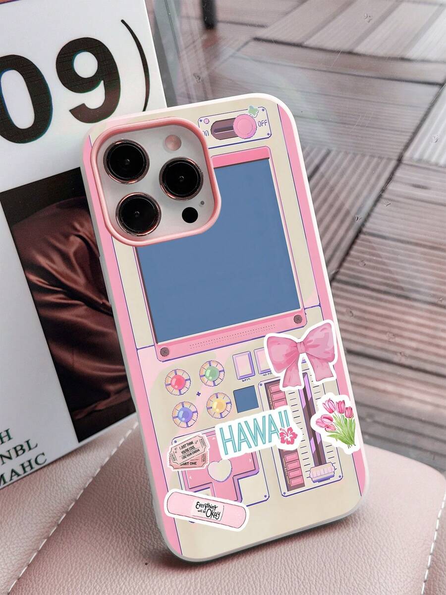 WeiMi 1pc Cute Game Console Pattern Soft TPU 2-In-1 Protective Phone Case, Waterproof Anti-Fall Anti-Slip, Compatible With Apple Phones - Multicolor - View 1