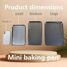 1 Pieza Set de 3 Bandejas/Platos/Fuentes Cuadrados Multifuncionales de Acero Inoxidable, Versión Mini, 10.43 pulgadas * 8.07 pulgadas * 0.47 pulgadas (Grande) / 10.43 pulgadas* 6.1 pulgadas * 0.47 pulgadas (Mediano) / 8.93 pulgadas * 5.7 pulgadas * 0.47 pulgadas (Pequeño), Profundidad/Altura 1,2 cm/ 0.47 pulgada, Base Plana Multifuncional para Tiramisú