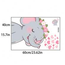 花卉老鼠墙贴 防水浴室厕所贴花 可爱大象自粘墙贴 卡通花蝴蝶儿童房幼儿园装饰贴