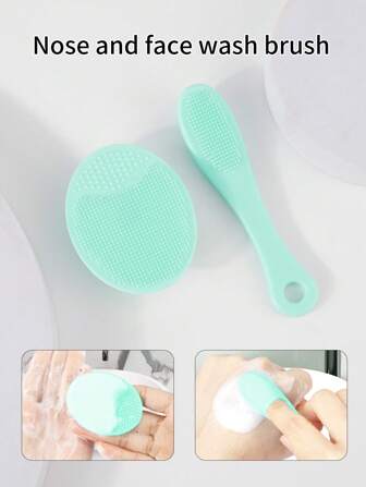 RANCAI 2pcs Silicone Facial Cleansing Brush Set, 1pc Mini Finger Nose Cleansing Brush & 1pc Facial Cleansing Brush, For Blackhead Cutin Removal And Skin Care,Skincare,Room Decor,Home Decor,Bedroom Decor,Bathroom,Christmas Gifts,Bathroom Decor,Travel,Travel Stuff,Wedding,Christmas Party,Mom Gifts,Home,Room,House Decor,Christmas Gift,Gifts For Mom,Birthday,Pink Room Decor,Living Room Decor,Bedroom,Gifts For Men,Dad Gifts,Mushroom,New Years,Mom,Accessories,Gifts For Dad,Friends,Funny Gift