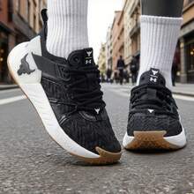 Under Armour 女款訓練鞋 UA W Project Rock 6 運動鞋輕盈舒適日常休閒鞋 - 黑色 - 查看 5