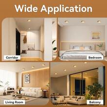 CANMEIJIA 1pc Foldable LED Recessed Light, 220V, 5W/10W/15W/25W, 3 Color Options, Suitable For Indoor Spaces Like Living Room, Kitchen - Wood Grain Surface Mounted Downlight - View 12