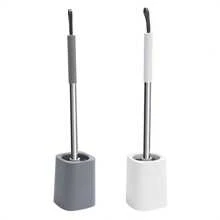 360° Cleaning Toilet Brush Set With Stand, Bathroom Toilet Brush With Long Handle, No Dead Angle, Anti-Splash Water Stand, Convenient Rinsing, Reaching Difficult Areas - Multicolor - View 7