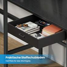 HLONONE Gaming Table with LED, 170 x 100 cm, Gaming Desk, L Shape with 3 Sockets and 2 USB, Reversible Corner Desk, PC Corner Table, Computer Desk with Monitor Stand and Countertop Shelf