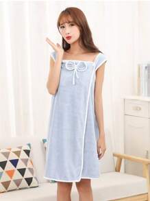 1 pieza Falda toalla de baño contemporánea - Super absorbente, de secado rápido, de felpa de coral, de poliéster, solo lavado a mano, tela de punto con tema fantástico para familia, exterior, spa, sauna - Toallas de ducha de regalo de Navidad para salón de belleza, hotel, deportes, artículos esenciales para el hogar, toalla, cuidado de la piel