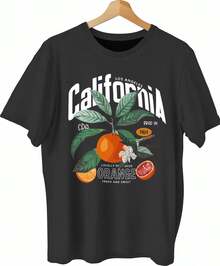 WOMEN'S SHIRT WITH ORANGE FRUIT PRINT