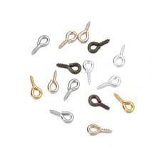 200pcs/Lot Small Tiny Mini Eye Pins Eyepins Hooks Eyelets Screw Threaded Clasps Hook For DIY Jewelry Making Findings Accessories