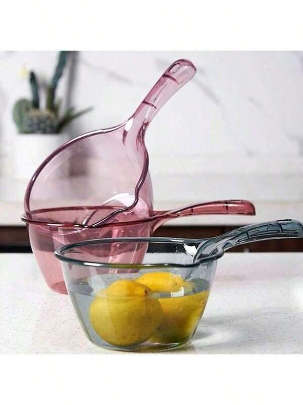 1-Piece Kitchen Large Hard Transparent Water Ladle, Thickened Plastic Bailer, Solid Thickened Design, PET Plastic, Green And Healthy, Suitable For Kitchen, Bathroom, Outdoor Garden, Available All Year Round, Is Your Fashionable Home Choice