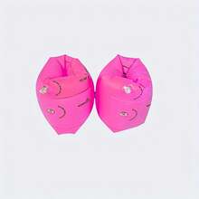 一套 2 个儿童充气臂浮板，适合幼儿和成人，配有儿童水翼游泳臂带