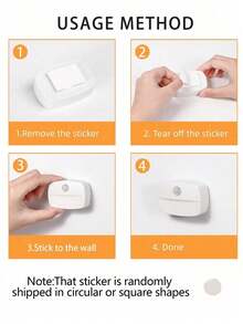Motion Sensor Indoor LED Night Light, Adhesive, Battery Powered, Suitable For Corridor, Stairs, Bathroom, Wardrobe, Bedroom (AAA Batteries Not Included), 1/2/3 Pcs Set - White - View 9