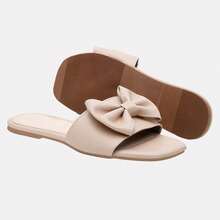 Women's Bow Sandals Flat Modern Comfortable Elegant Beach Party College Vacation Cute Casual Bow Contrast Beach Holiday Wedding School Vacation Party - 米色 - 查看 3