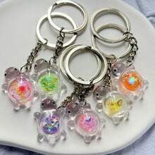 5/10/15/20 件发光亮片海龟钥匙扣和手机绳，亚克力海龟包包吊坠