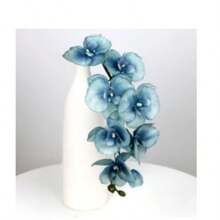 70CM Artificial 8 Fork Autumn Butterfly Orchid Simulation Flower Hotel Wedding Decoration Home Decoration Artificial Flower - Blue - View 1