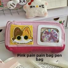 Una variedad de estilos de estuches para lápices con gancho y bucle de gato pequeño, muy atractivos y de gran capacidad, bolsas de papelería para oficina y escuela > Almacenamiento de papelería de oficina > Estuches para lápices > Bolsas para bolígrafos