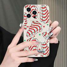 Funda de Teléfono con Patrón de Árbol de Navidad de Dibujos Animados, Protector de Teléfono Decorativo Antigolpes, Accesorios de Teléfono Compatibles con la Serie - Multicolor - Ver 5