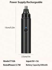 可充电 USB 电动耳鼻毛修剪器 - 男女无痛眉毛面部脱毛鼻毛剪